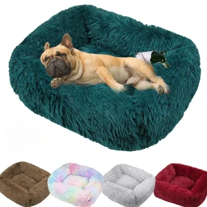 Luxury Plush Square Dog Bed
