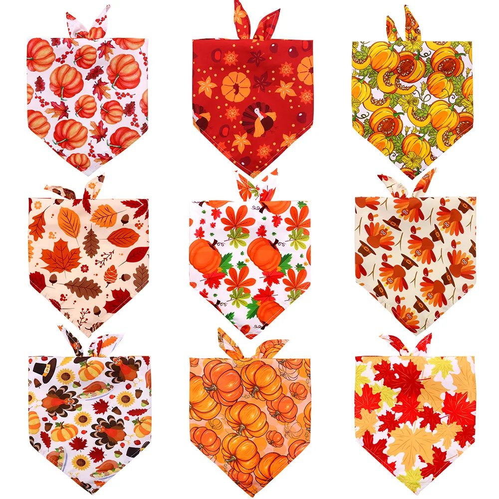 Fall Thanksgiving Triangle Dog Bandana