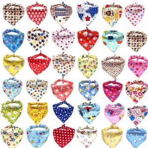 10/40/80 Pieces Colorful Pattern Dog Bandanas